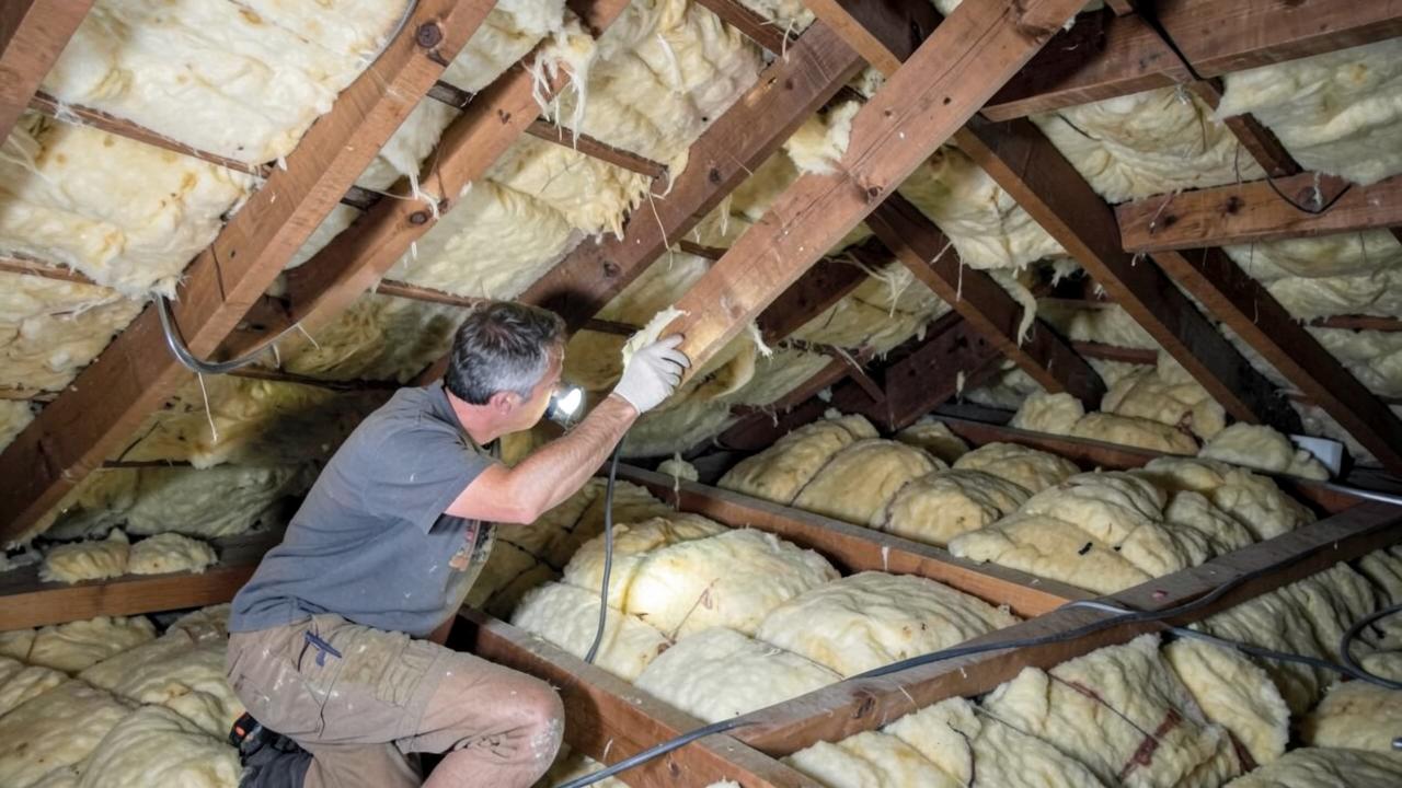 Editorial photograph illustrating attic insulation upgrade worth it