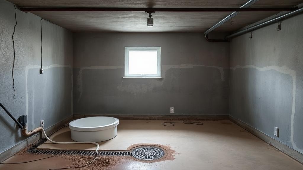 Editorial photograph illustrating basement waterproofing options