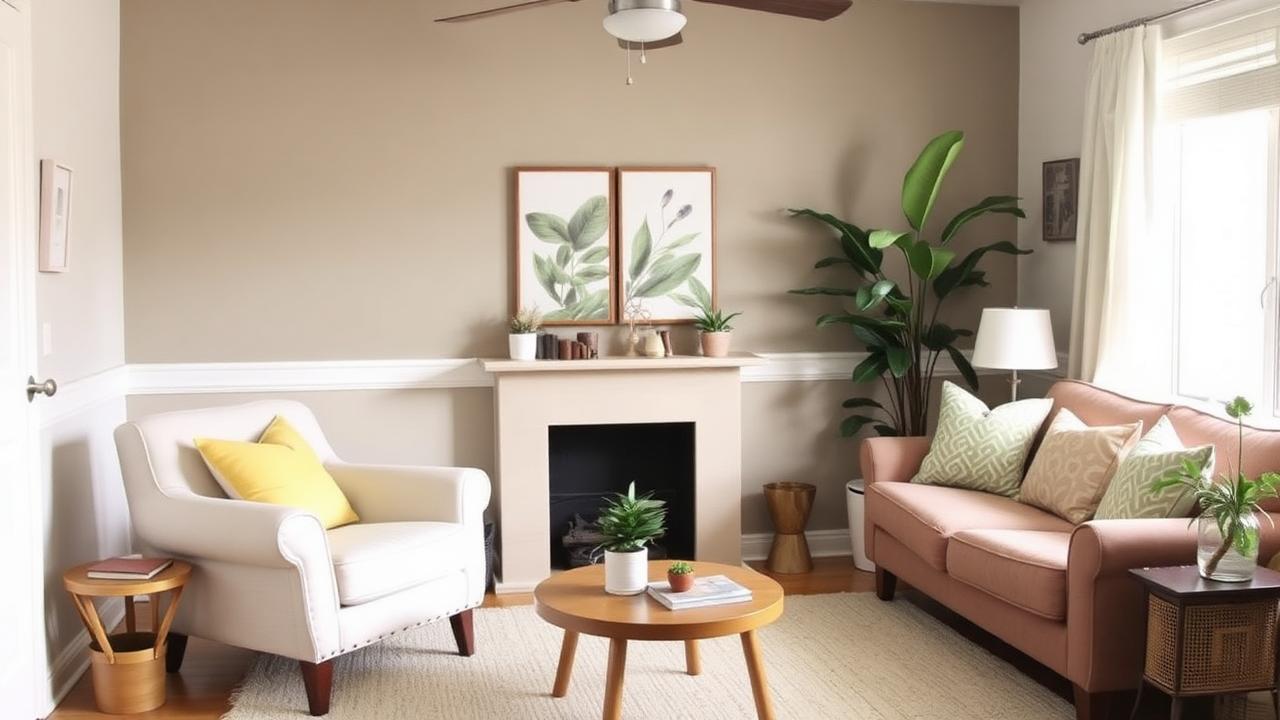 Refreshed living room after a low-budget makeover