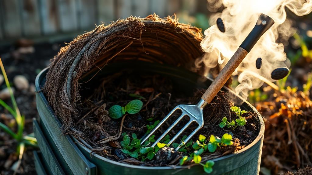 Editorial photograph illustrating compost troubleshooting