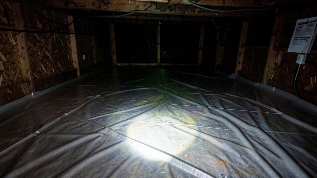 Editorial photograph illustrating crawlspace and basement moisture control
