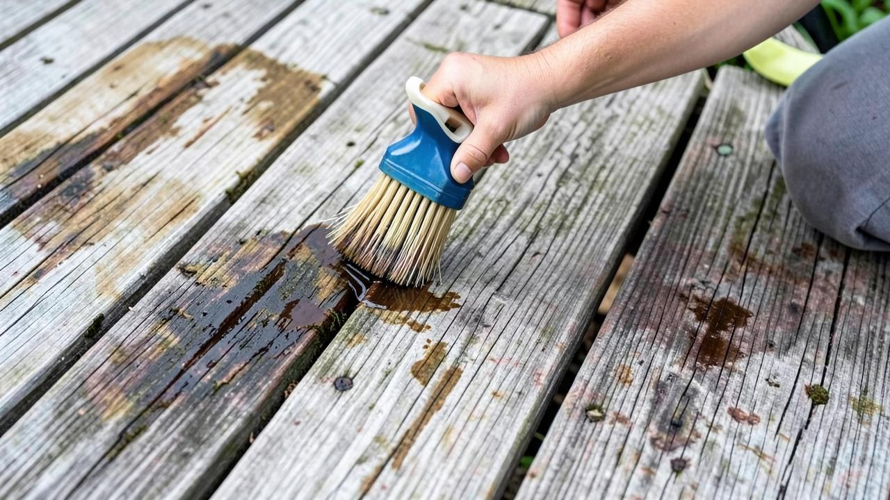 Editorial photograph illustrating deck stain vs sealer