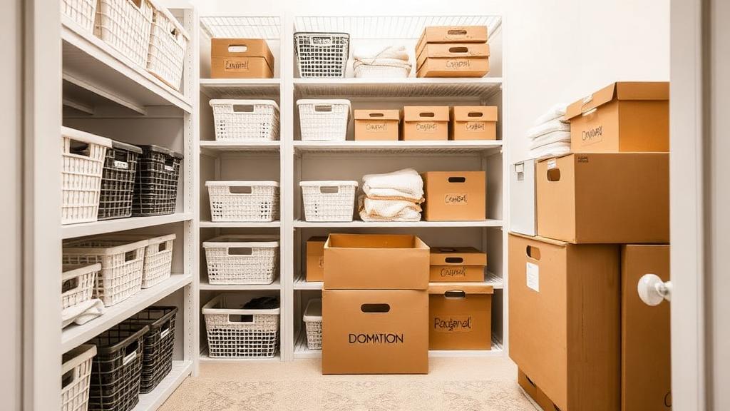 Editorial photograph illustrating decluttering system that sticks