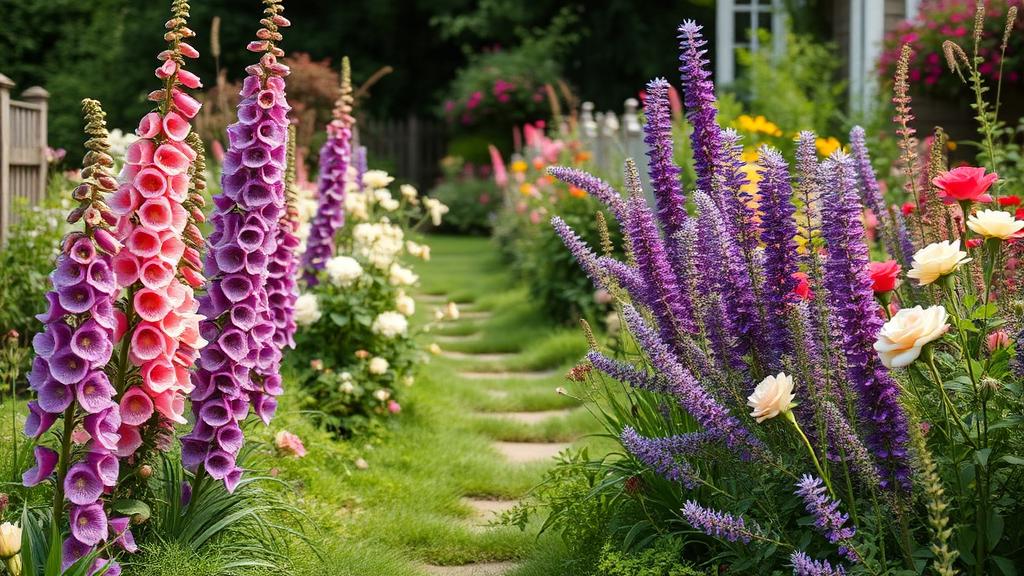 Editorial photograph illustrating designing a cottage garden border