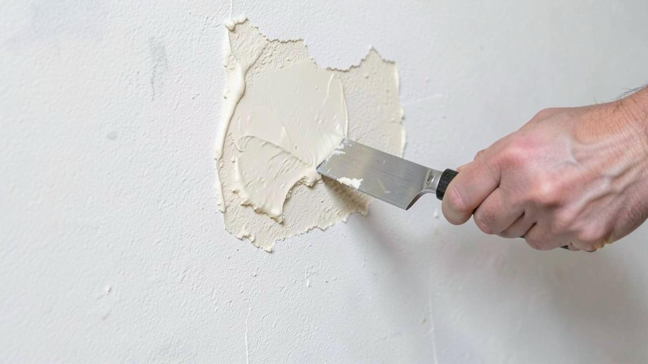 Editorial photograph illustrating drywall texture matching and repair
