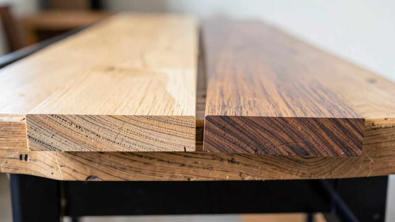 Editorial photograph illustrating engineered vs solid hardwood flooring