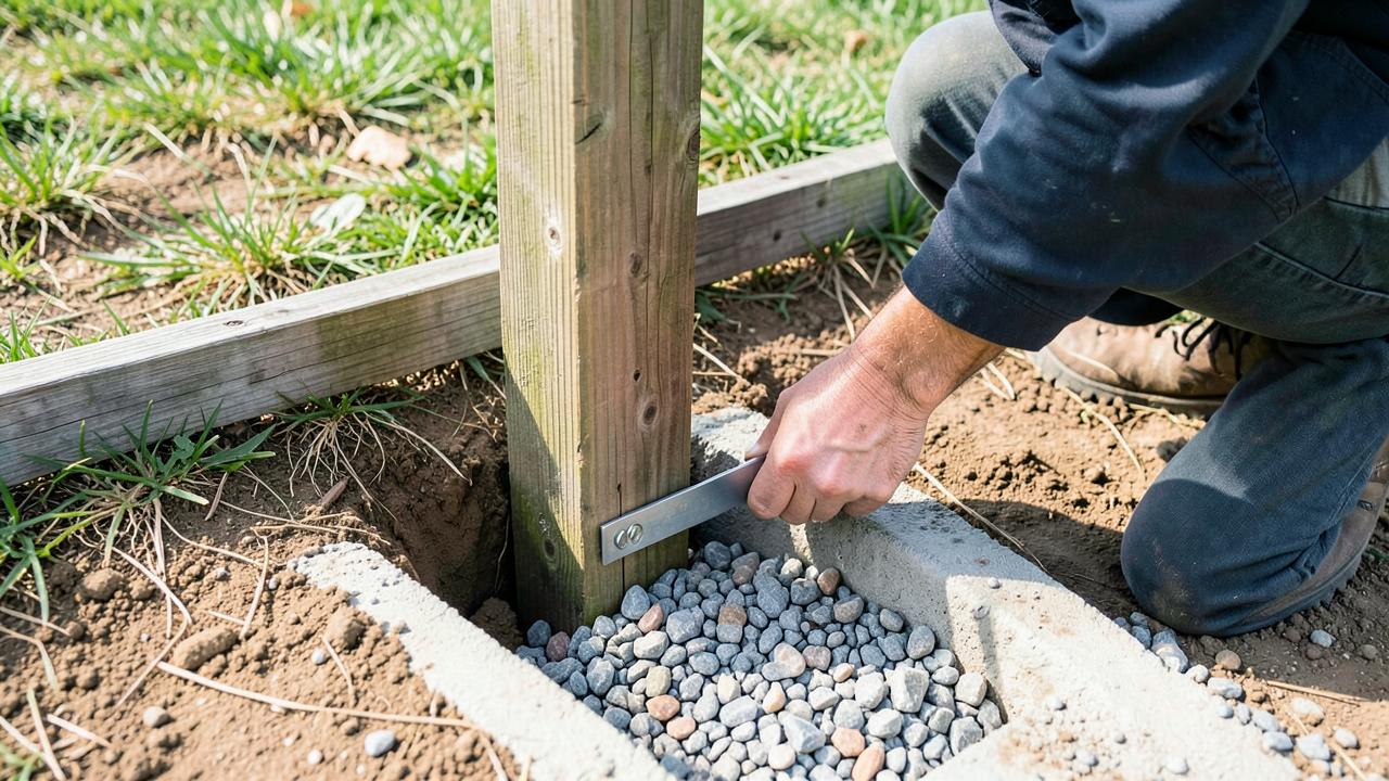 Editorial photograph illustrating fence post setting in different soils