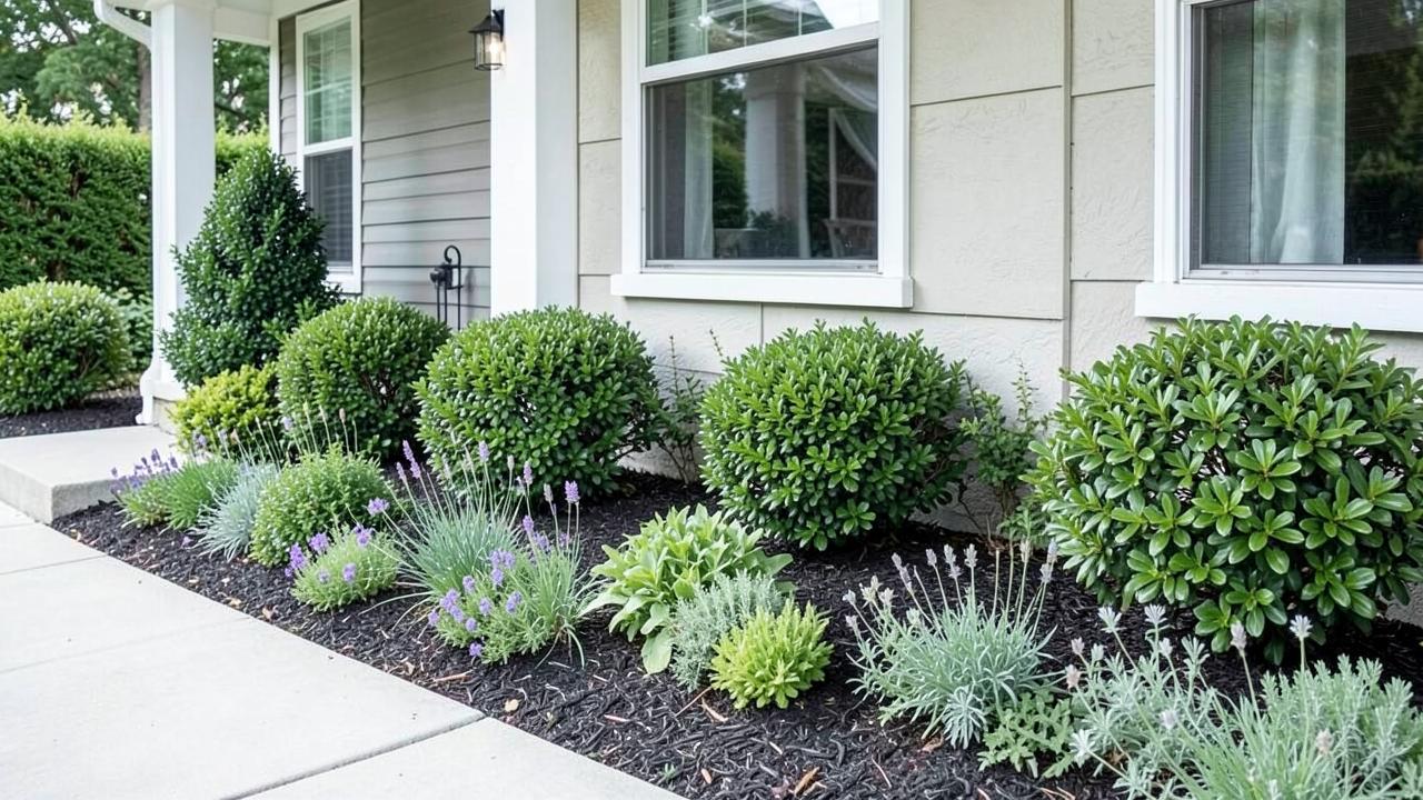 Editorial photograph illustrating foundation planting design basics