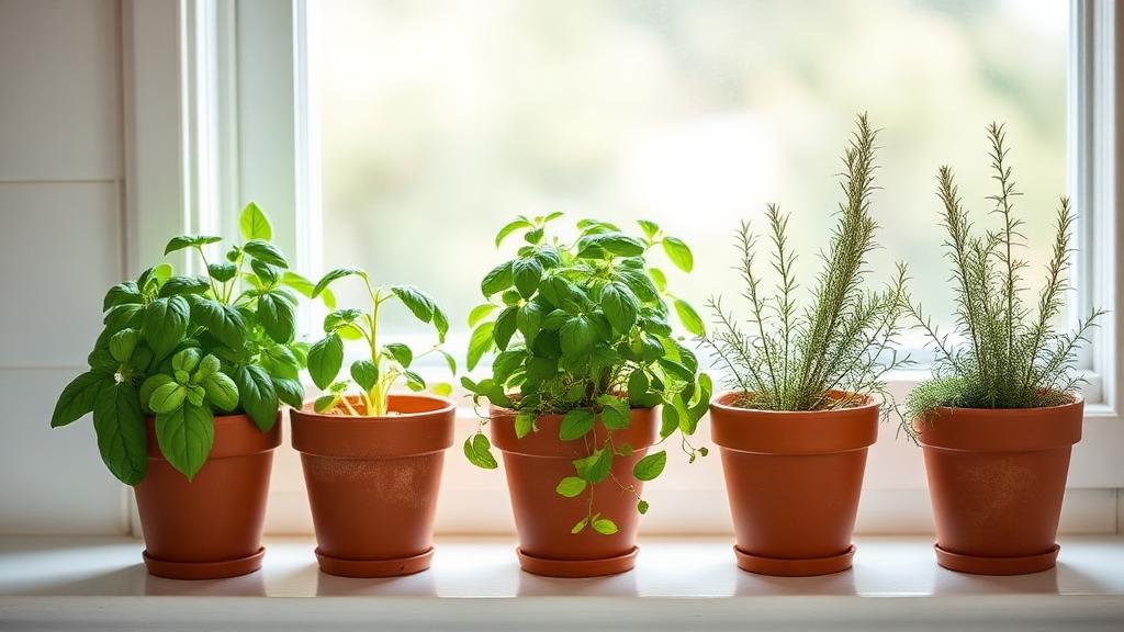 Editorial photograph illustrating growing herbs year round