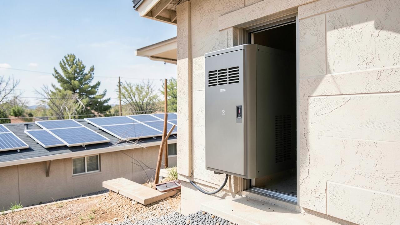 Editorial photograph illustrating home battery and solar basics for first timers