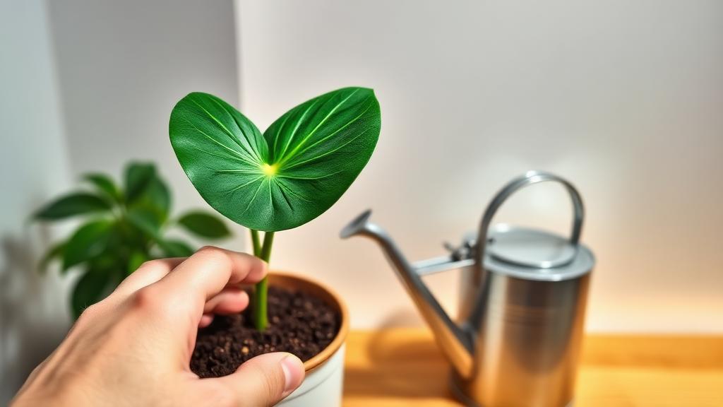 Editorial photograph illustrating houseplant watering schedule myth