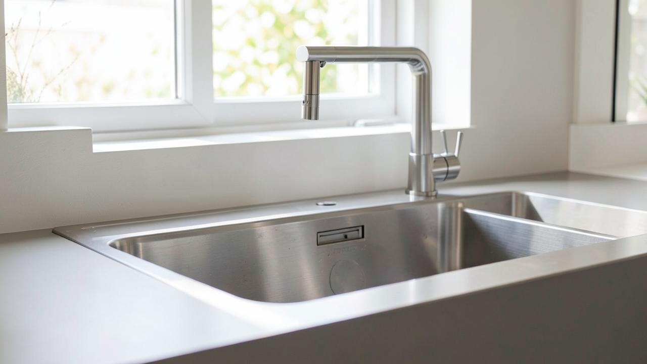 Editorial photograph illustrating how to choose a kitchen sink and faucet
