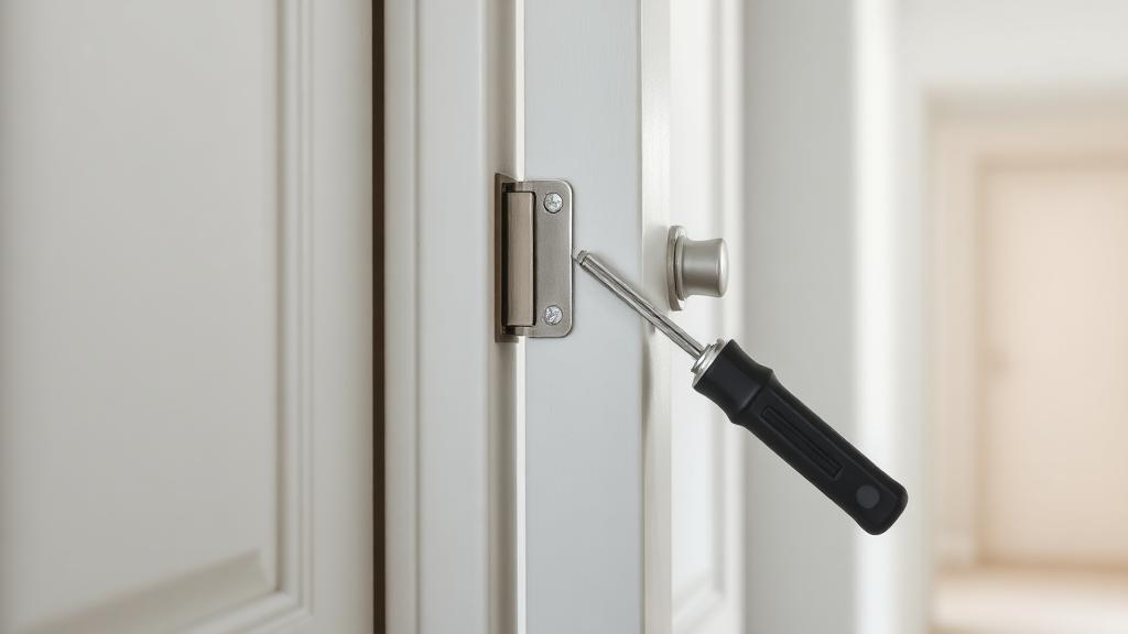Editorial photograph illustrating interior door adjustment guide
