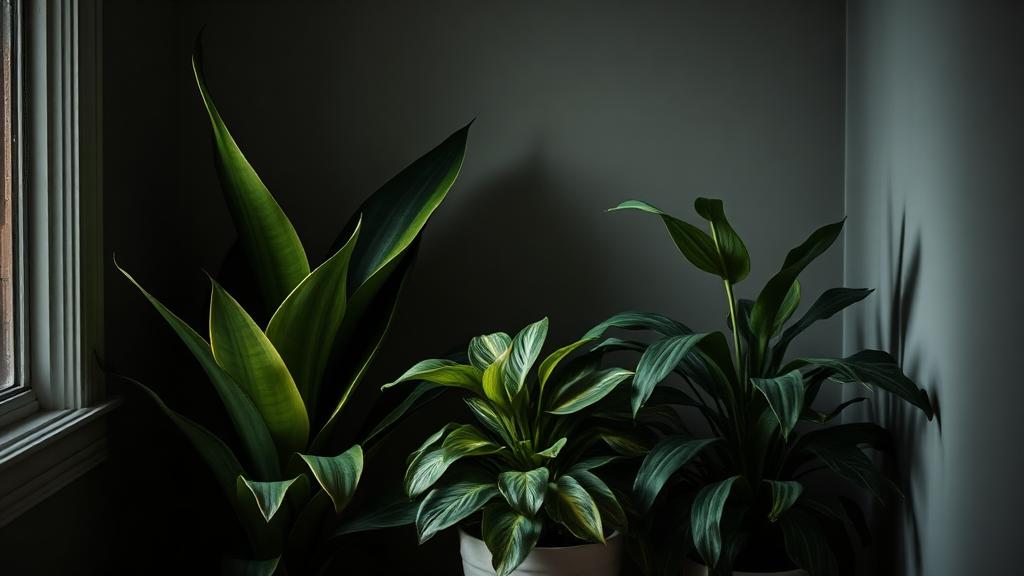 Editorial photograph illustrating low light houseplants that actually work