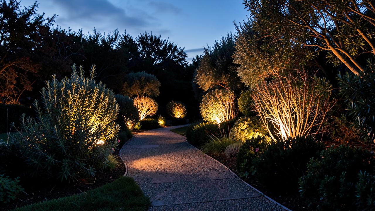 Editorial photograph illustrating outdoor and landscape lighting planning guide