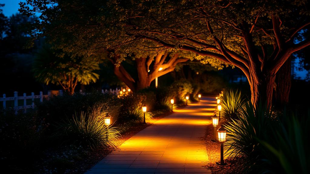Editorial photograph illustrating outdoor lighting design
