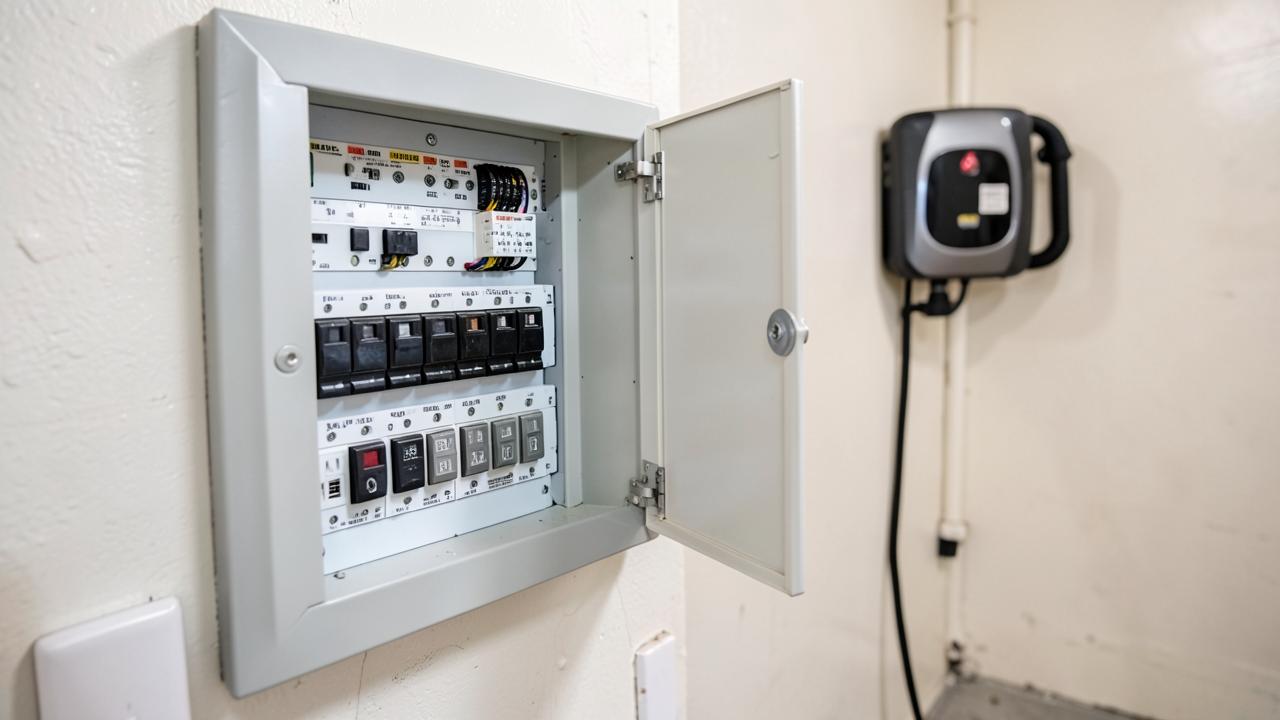 Editorial photograph illustrating panel capacity and ev charger readiness
