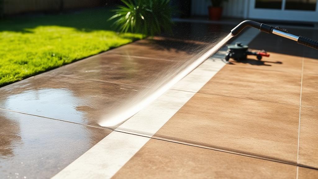 Editorial photograph illustrating pressure washing without damage
