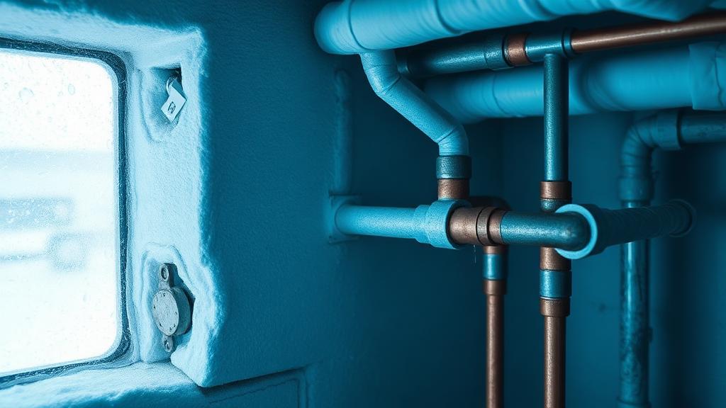 Editorial photograph illustrating preventing frozen pipes
