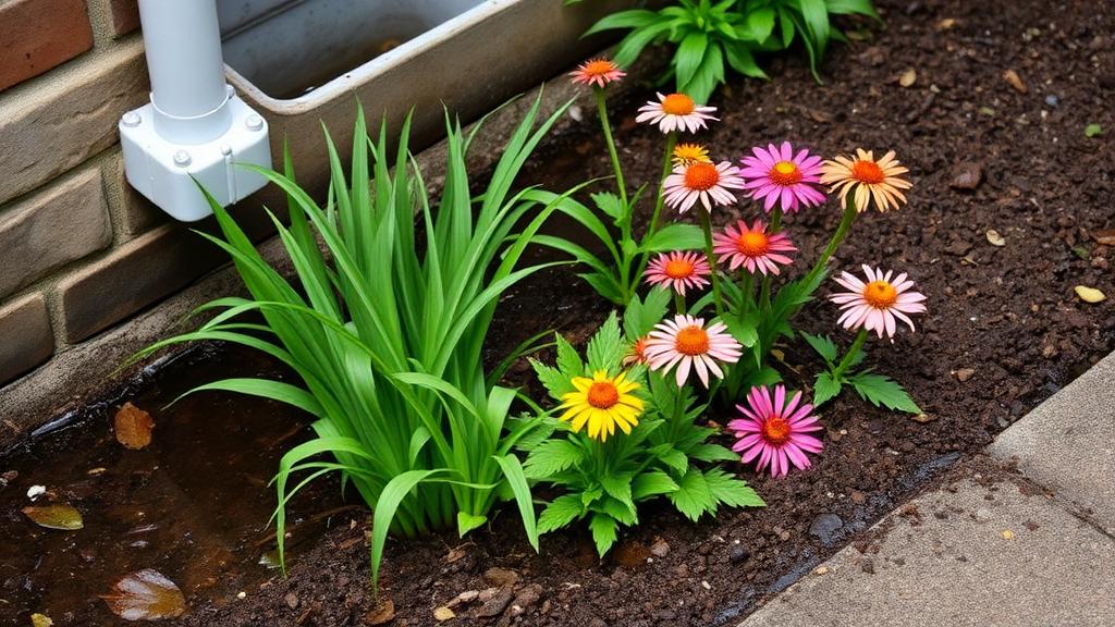 Editorial photograph illustrating rain garden design