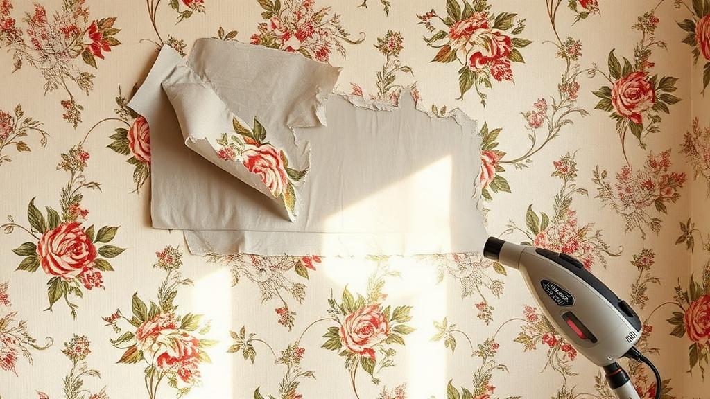 Editorial photograph illustrating removing wallpaper without damage