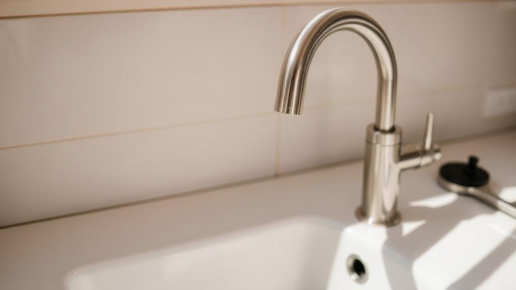 Editorial photograph illustrating replacing a kitchen faucet