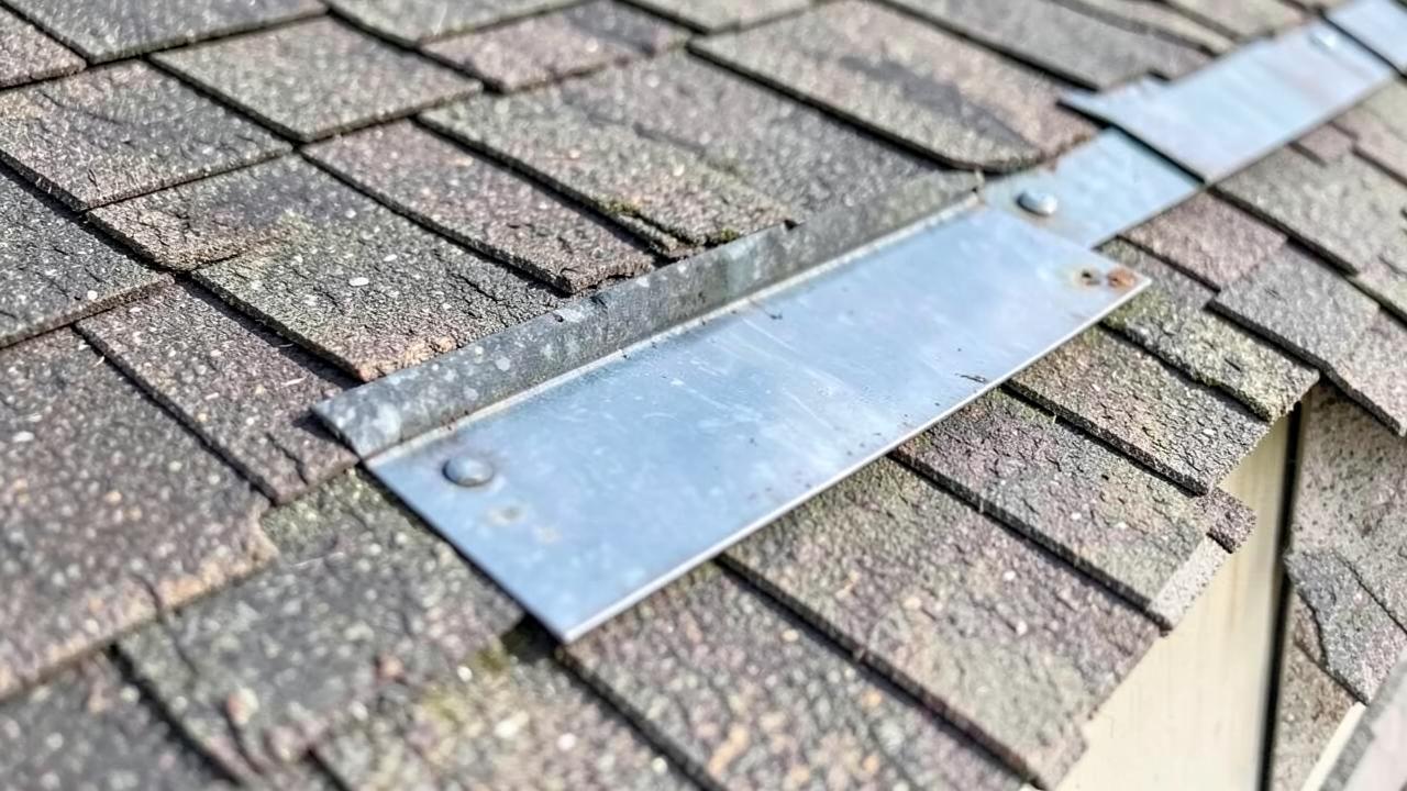 Editorial photograph illustrating roof flashing and leak tracing