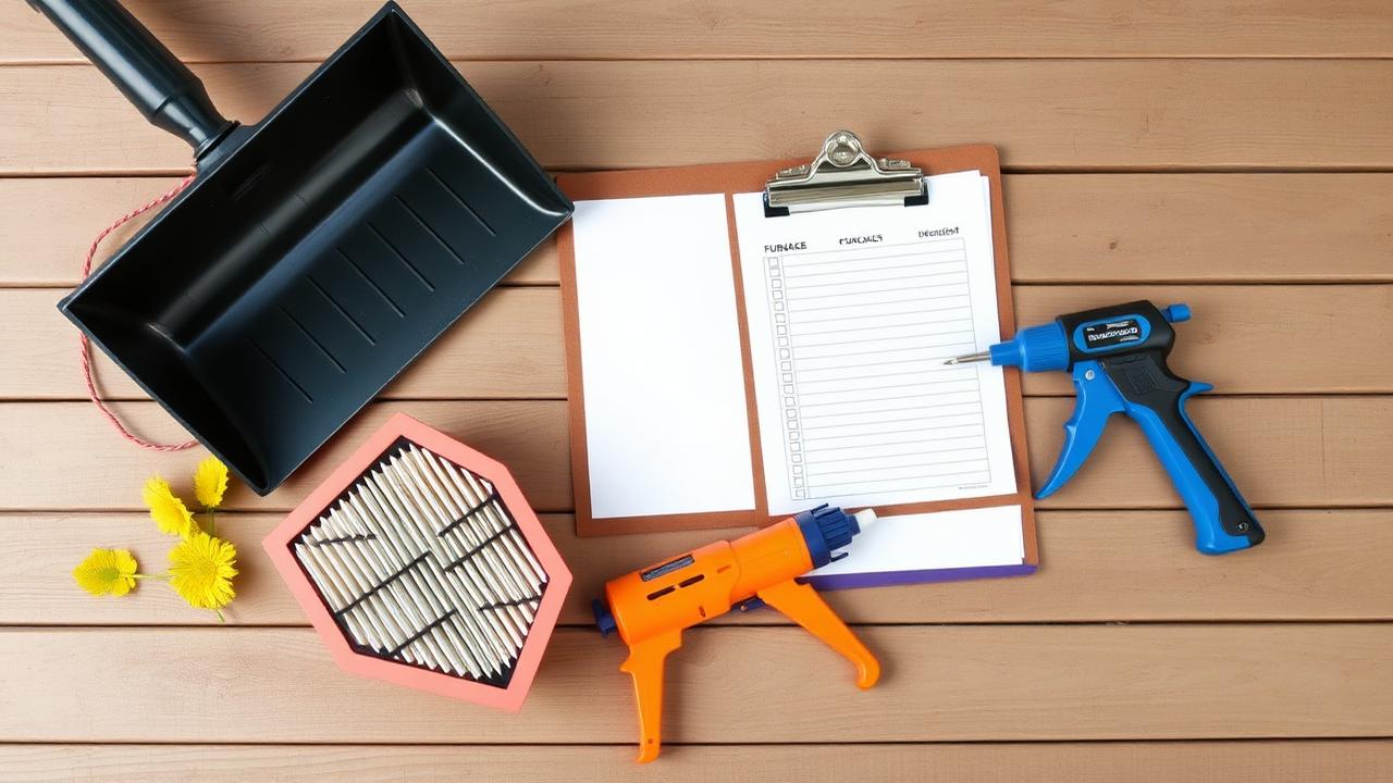 Seasonal home maintenance tools and a checklist