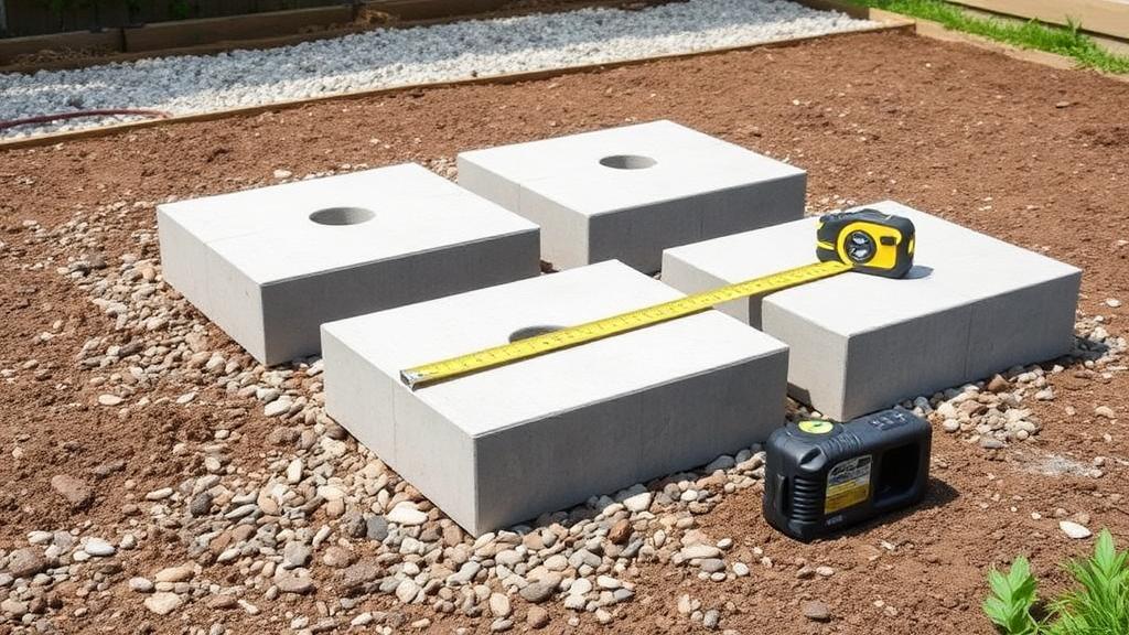 Editorial photograph illustrating shed foundation options