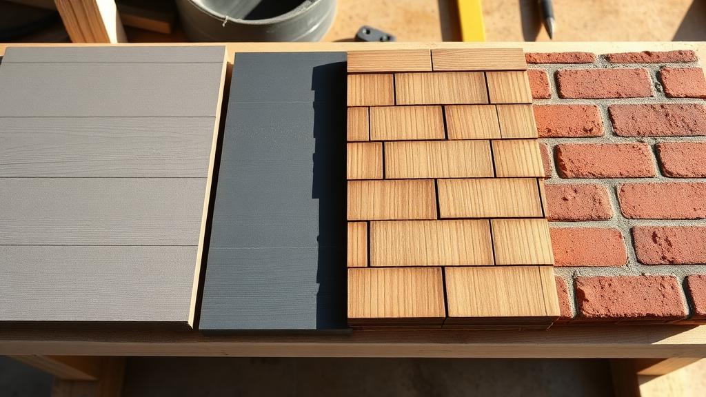 Editorial photograph illustrating siding materials compared
