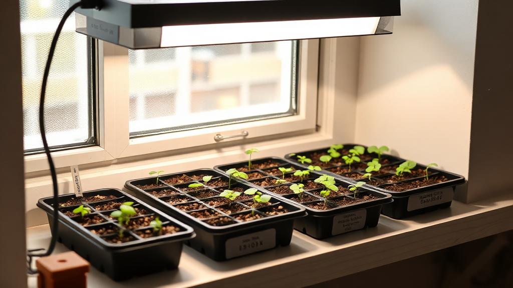 Editorial photograph illustrating starting seeds indoors successfully