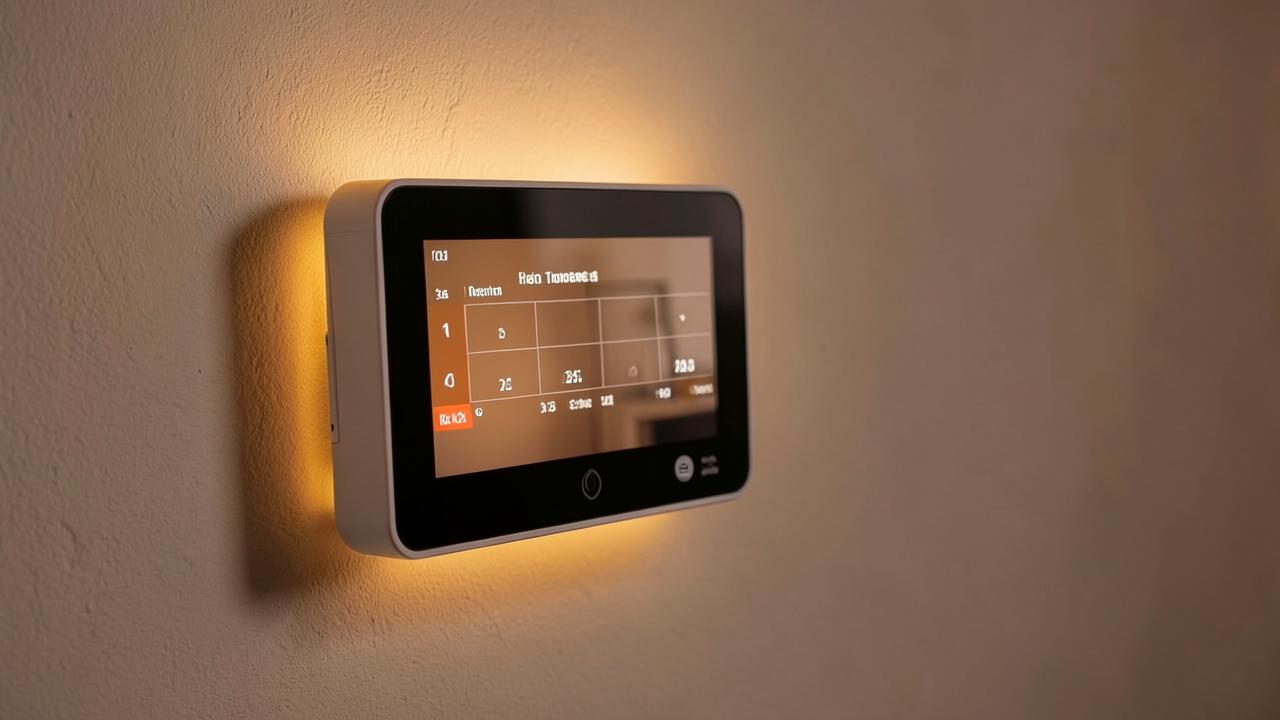 Editorial photograph illustrating thermostat setback strategy that saves money