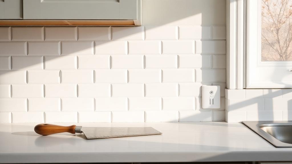 Editorial photograph illustrating tiling a backsplash step by step