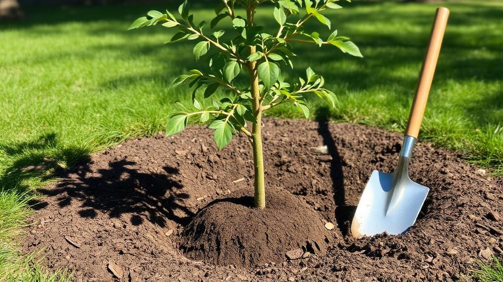 Editorial photograph illustrating tree planting done right