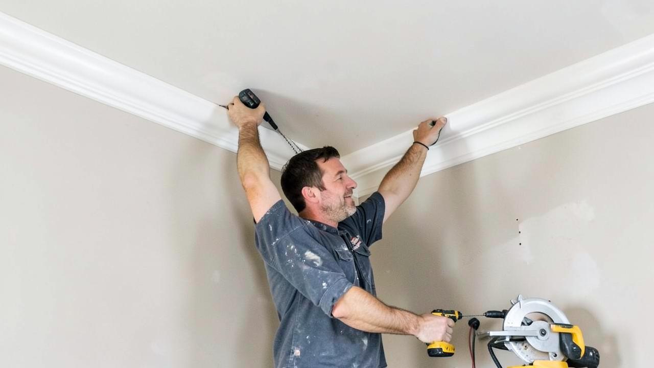 Editorial photograph illustrating trim crown molding installation guide