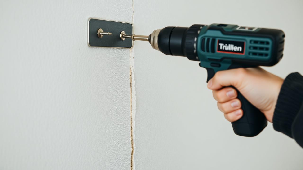 Drill driving screws along a stud line into drywall