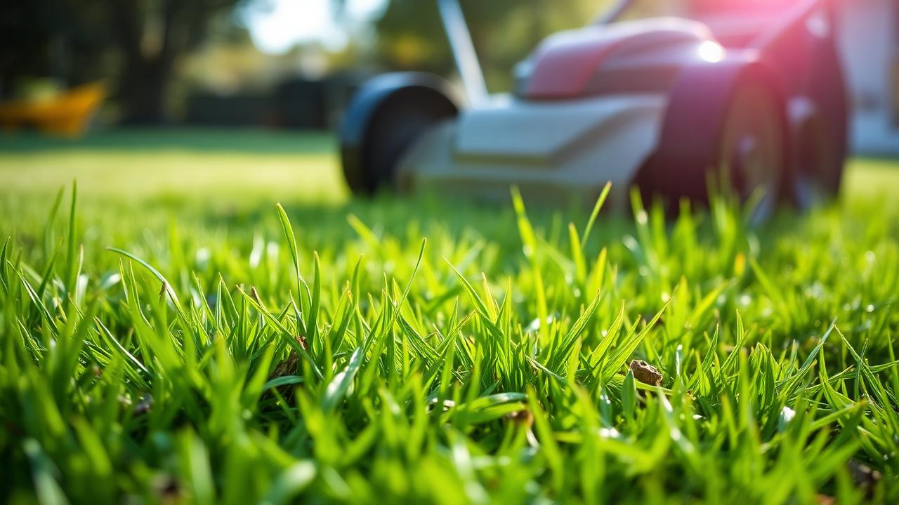 Fresh grass clippings left on a mown lawn