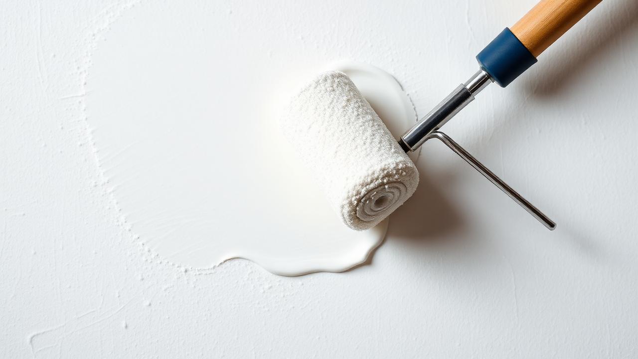 Second coat of paint being rolled over a wall