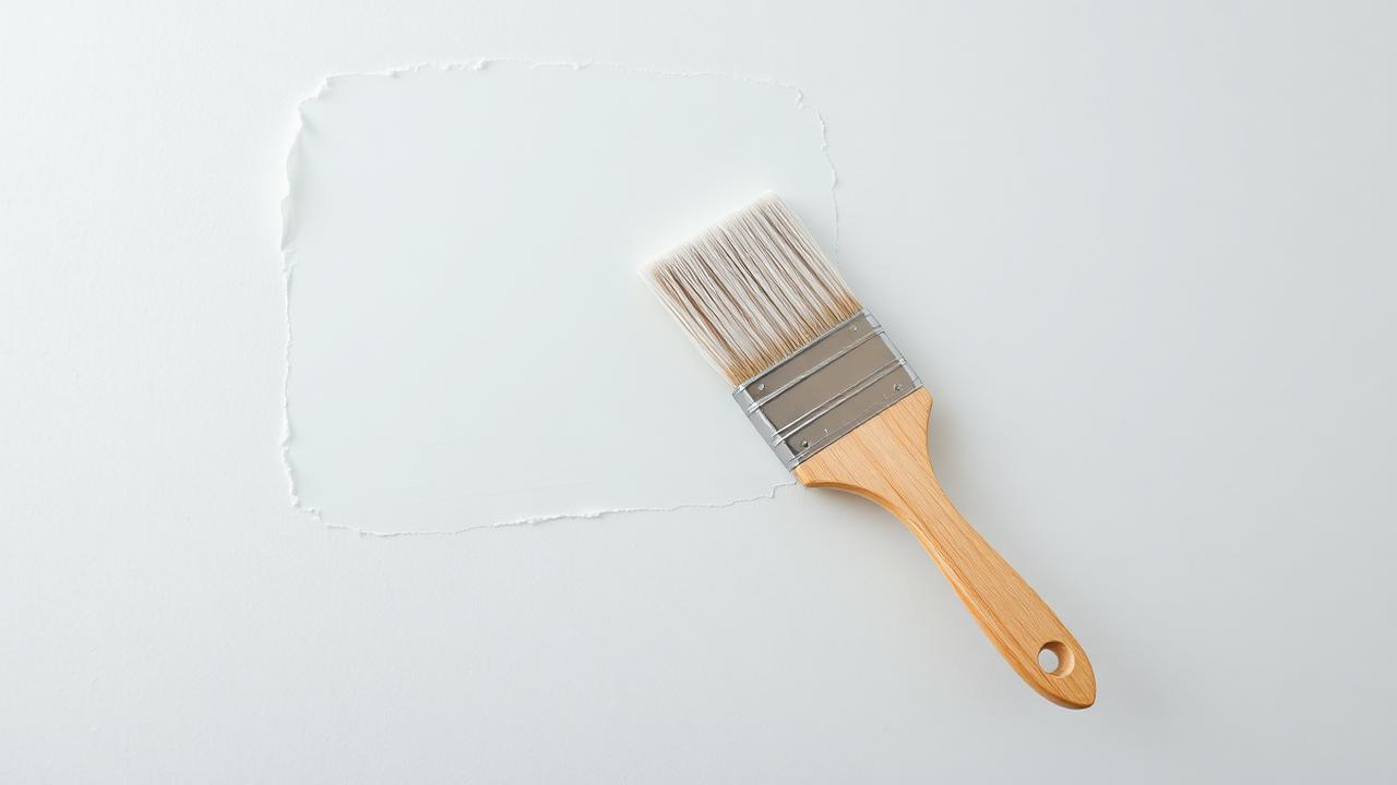 Primer being brushed over patched drywall