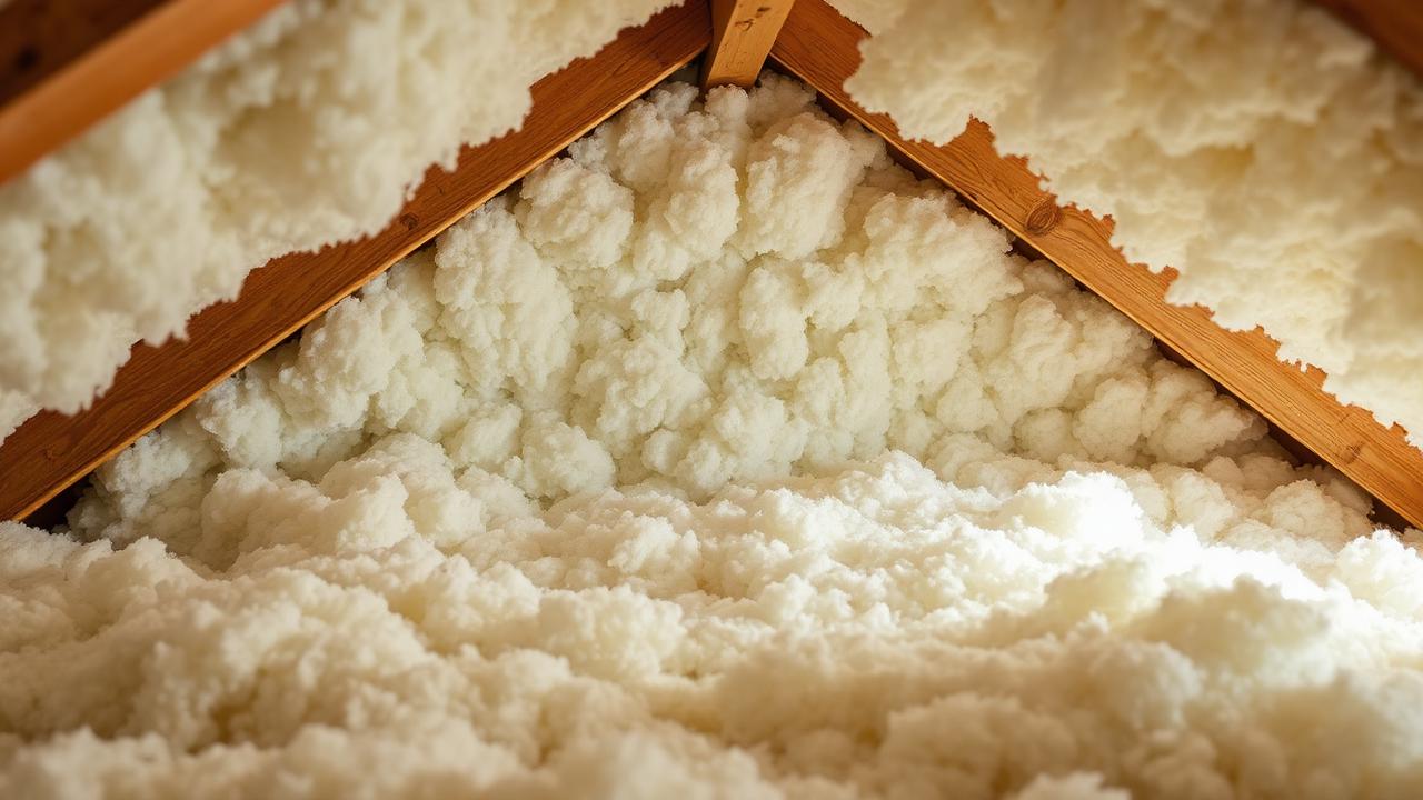 Insulation batt compressed between ceiling joists